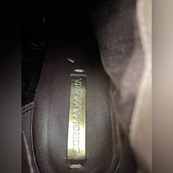 BCBG MAXAZRIA Kingston brown green leather fabric bootie boot 38 1/2 US 8 - Picture 7 of 9